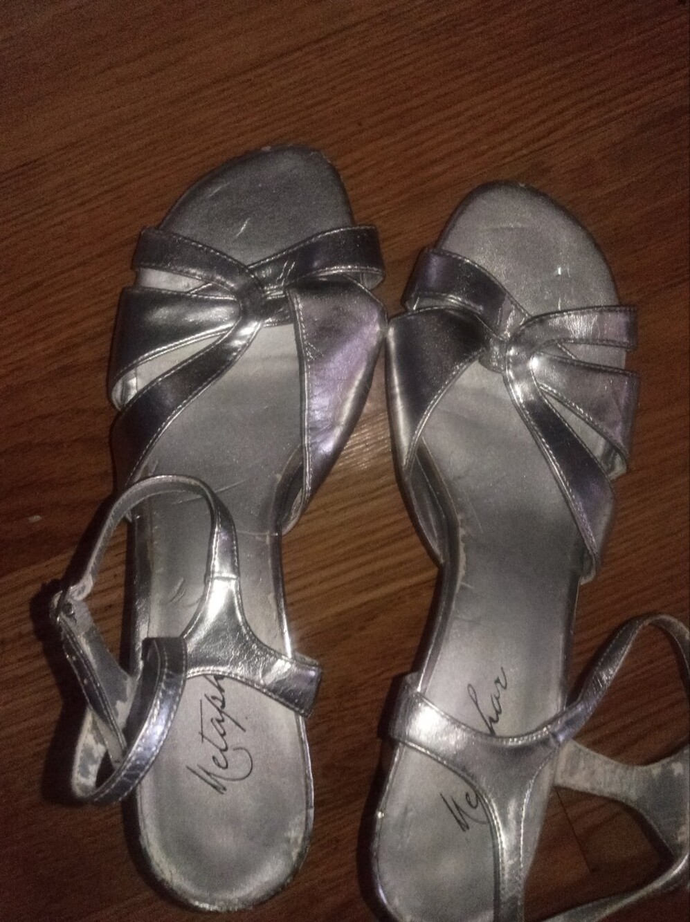 Metaphor Metallic Silver Strappy Heeled Sandals